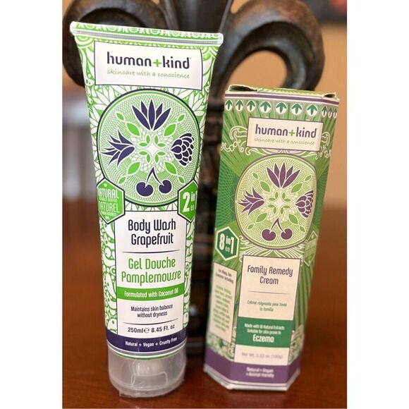 HUMAN + KIND - NWT Duo/Grapefruit Body Wash & Family Remedy Cream/8.45 & 3.53 oz - Picture 3 of 15
